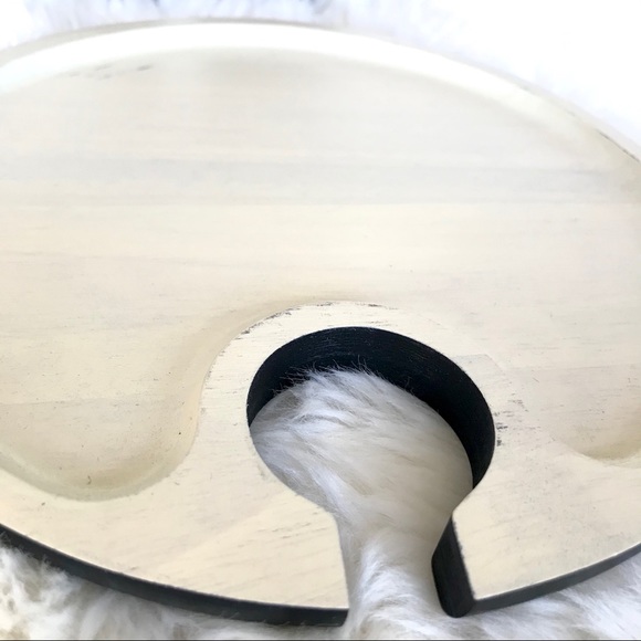 2-Tone Round Wooden Party Plates - Set of 12 - Picture 3 of 7